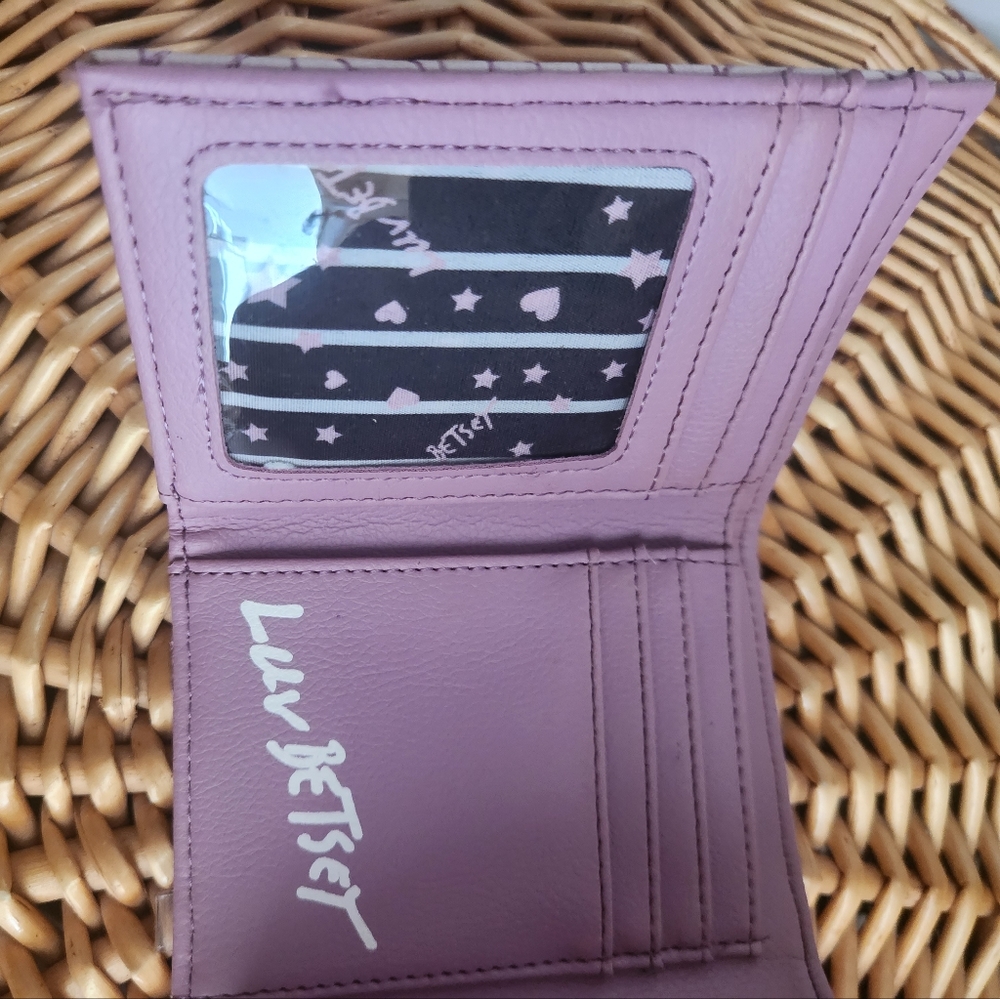 Betsy Johnson Wallet in a pink /lavendar color small sized carries plenty - Picture 2 of 4